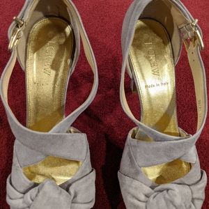 J Crew Italy Grey Suede heels